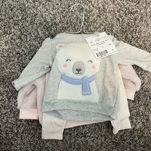 Carter's Gray and Blue Bear Baby Set-3 piece